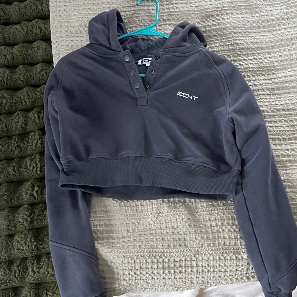 ECHT Charcoal Cropped Hoodie